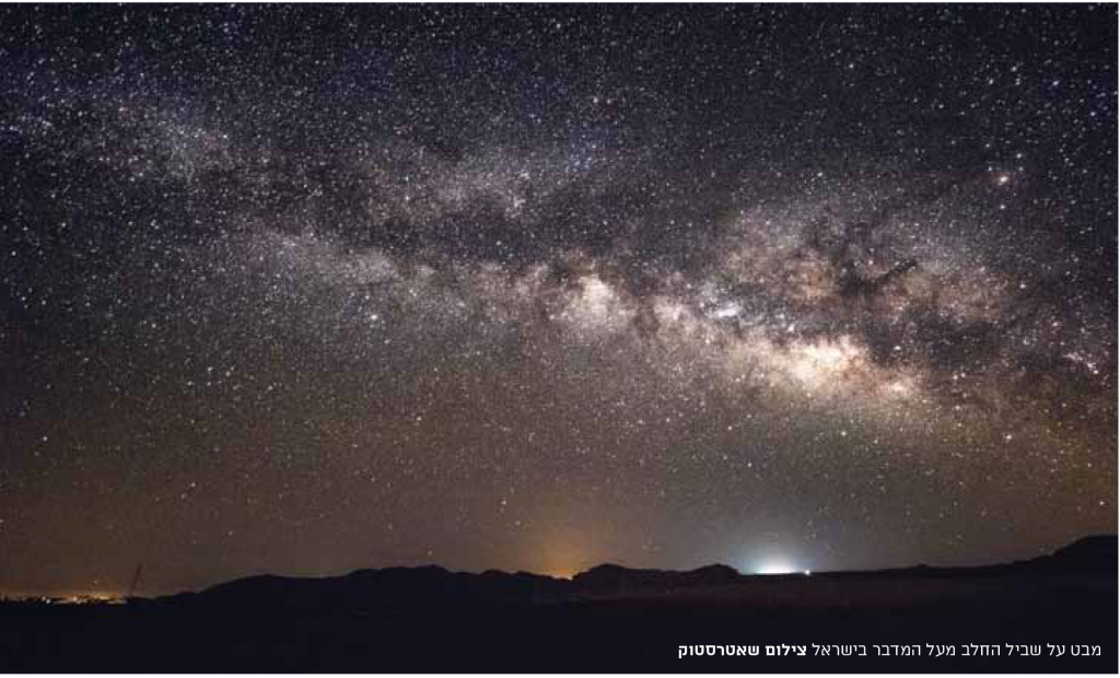 מבט על שביל החלב מעל המדבר בישראל צילום שאטרסטוק