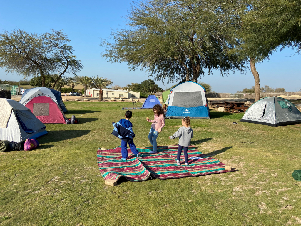 ילדים בדשא בחניון לילה הבשור (אשכול)